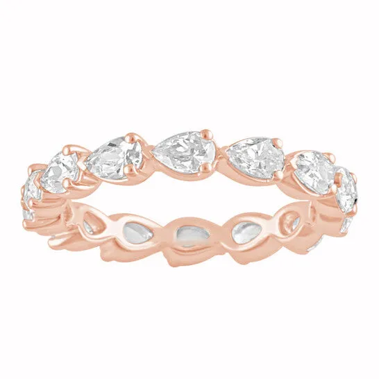 JMS always Original Brilliant Diamond 14K Rose Gold 2 CTTW Floating Pear LAB GROWN Diamond Eternity Band GSI Rings JMS always Original Brilliant Diamond 14K Rose Gold 2 CTTW Floating Pear LAB GROWN Diamond Eternity Band GSI Rings