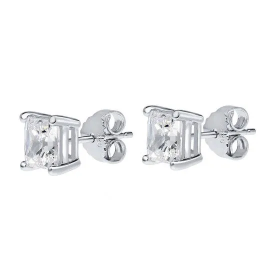 JMS always Original Maulijewels 14K White Gold 200 Ct TW Natural Princess Cut Diamond Stud Earrings With Push Back Earrings JMS always Original Maulijewels 14K White Gold 200 Ct TW Natural Princess Cut Diamond Stud Earrings With Push Back Earrings