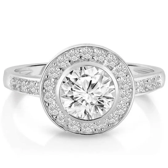 JMS always Original Megan Walford Sterling Silver Clear Cubic Zirconia Engagement Ring Rings JMS always Original Megan Walford Sterling Silver Clear Cubic Zirconia Engagement Ring Rings