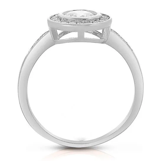 JMS always Original Megan Walford Sterling Silver Clear Cubic Zirconia Engagement Ring Rings JMS always Original Megan Walford Sterling Silver Clear Cubic Zirconia Engagement Ring Rings