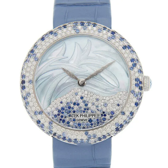 JMS always Original Patek Philippe Calatrava Automatic Mother of Pearl and Blue Sapphire Ladies Watch 4899901G001 Watches JMS always Original Patek Philippe Calatrava Automatic Mother of Pearl and Blue Sapphire Ladies Watch 4899901G001 Watches