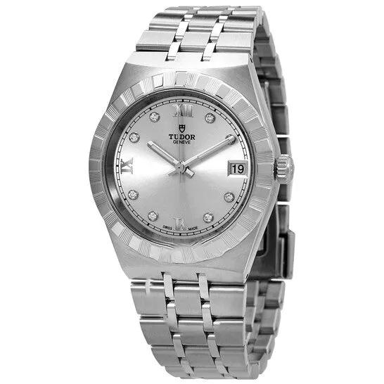 JMS always Original Tudor Royal Automatic Diamond Silver Dial 34 mm Watch M284000002 Watches