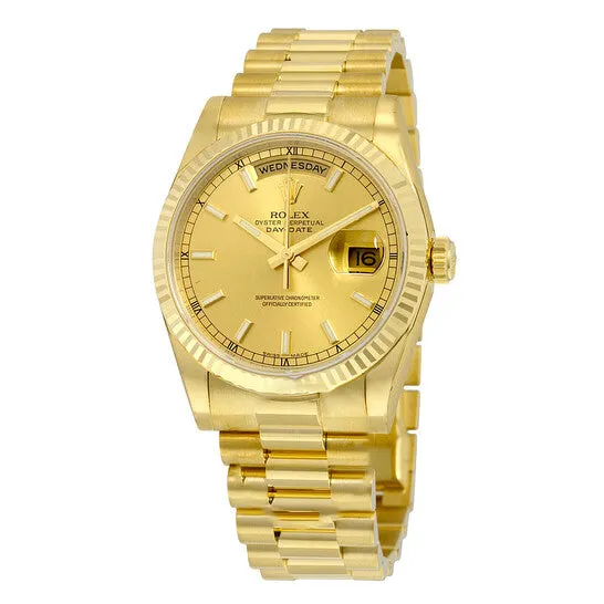 JMS always PreStyled Sets Original Rolex DayDate Champagne Dial 18K Yellow Gold President Automatic Mens Watch 118238CSP JMS always PreStyled Sets Original Rolex DayDate Champagne Dial 18K Yellow Gold President Automatic Mens Watch 118238CSP