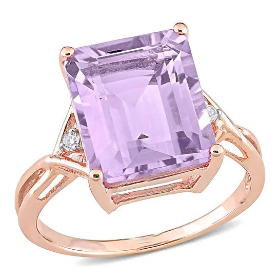 JMS always Rings Original Amour 5 78 CT TGW Rose de France and White Topaz Cocktail Ring in Rose Plated Sterling Silver JMS always Rings Original Amour 5 78 CT TGW Rose de France and White Topaz Cocktail Ring in Rose Plated Sterling Silver