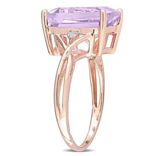 JMS always Rings Original Amour 5 78 CT TGW Rose de France and White Topaz Cocktail Ring in Rose Plated Sterling Silver JMS always Rings Original Amour 5 78 CT TGW Rose de France and White Topaz Cocktail Ring in Rose Plated Sterling Silver