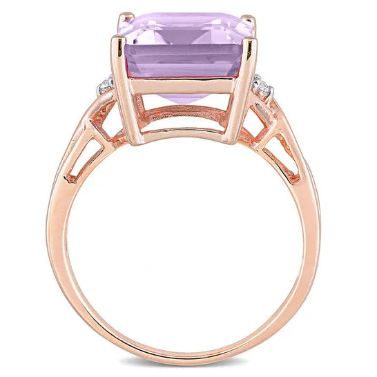 JMS always Rings Original Amour 5 78 CT TGW Rose de France and White Topaz Cocktail Ring in Rose Plated Sterling Silver JMS always Rings Original Amour 5 78 CT TGW Rose de France and White Topaz Cocktail Ring in Rose Plated Sterling Silver