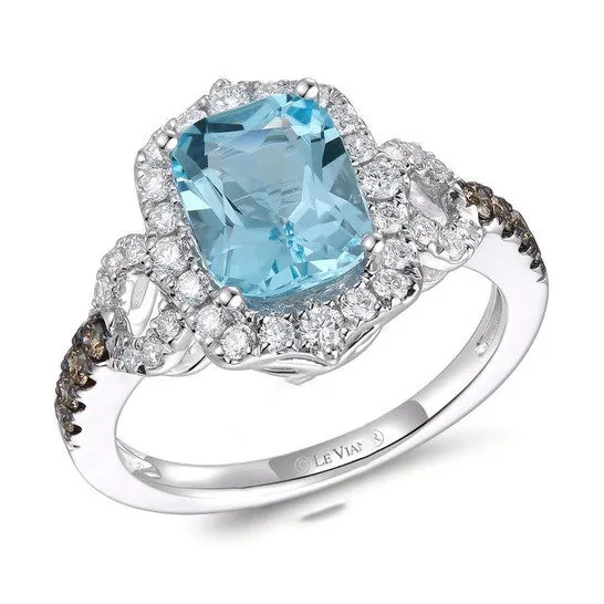 JMS always Rings Original Le Vian Ladies Tranquility Blue Topaz Ring set in 14K Vanilla Gold