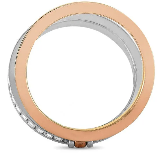 JMS always Rings Original Swarovski Hint Rhodium and Rose Gold Plated Stainless Steel Black and Clear Swarovski Crystal Double Ring JMS always Rings Original Swarovski Hint Rhodium and Rose Gold Plated Stainless Steel Black and Clear Swarovski Crystal Double Ring