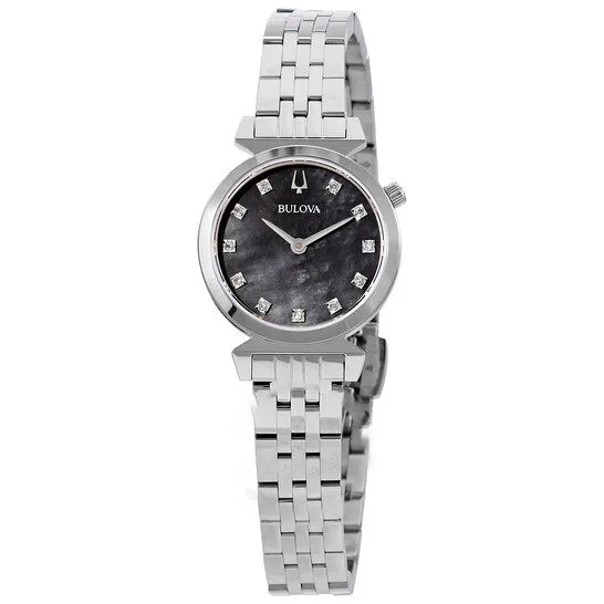 JMS always Watches Original Bulova Regatta Diamond Black Mother of Pearl Dial Ladies Watch 96P221 JMS always Watches Original Bulova Regatta Diamond Black Mother of Pearl Dial Ladies Watch 96P221