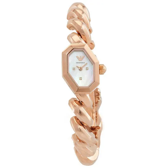 JMS always Watches Original Emporio Armani Quartz Crystal White Mother of Pearl Dial Ladies Watch AR11479 JMS always Watches Original Emporio Armani Quartz Crystal White Mother of Pearl Dial Ladies Watch AR11479