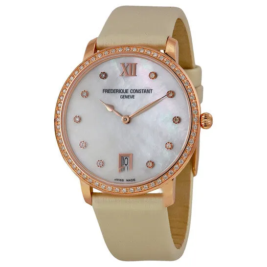 JMS always Watches Original Frederique Constant Slim Line Joaillerie Mother of Pearl Diamond Ladies Watch 220MPW4SD34 JMS always Watches Original Frederique Constant Slim Line Joaillerie Mother of Pearl Diamond Ladies Watch 220MPW4SD34