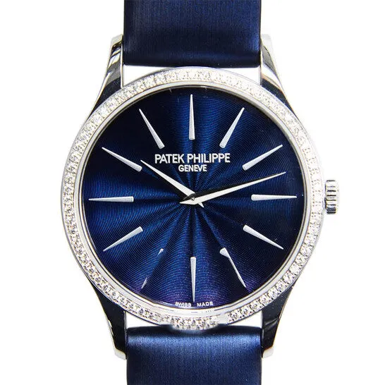 JMS always Watches Original Patek Philippe Calatrava Blue Dial Diamond 18kt White Gold Ladies Watch 4897G001 JMS always Watches Original Patek Philippe Calatrava Blue Dial Diamond 18kt White Gold Ladies Watch 4897G001
