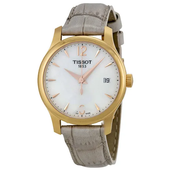 JMS always Watches Original Tissot TTrend Tradition Mother of Peal Grey Leather Ladies Watch T0632103711700 JMS always Watches Original Tissot TTrend Tradition Mother of Peal Grey Leather Ladies Watch T0632103711700