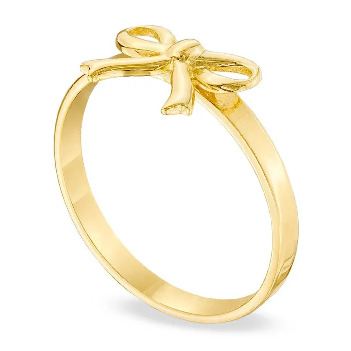 Ladies Bow Ring in Solid 14K Gold Size 7 Goldia Rings Ladies Bow Ring in Solid 14K Gold Size 7 Goldia Rings