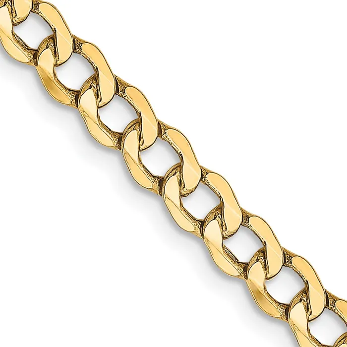 MDS Necklaces 14K Yellow Gold 20 inch 43mm SemiSolid Curb with Lobster Clasp Chain Necklace MDS Necklaces 14K Yellow Gold 20 inch 43mm SemiSolid Curb with Lobster Clasp Chain Necklace