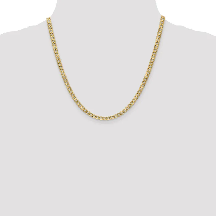 MDS Necklaces 14K Yellow Gold 20 inch 43mm SemiSolid Curb with Lobster Clasp Chain Necklace MDS Necklaces 14K Yellow Gold 20 inch 43mm SemiSolid Curb with Lobster Clasp Chain Necklace