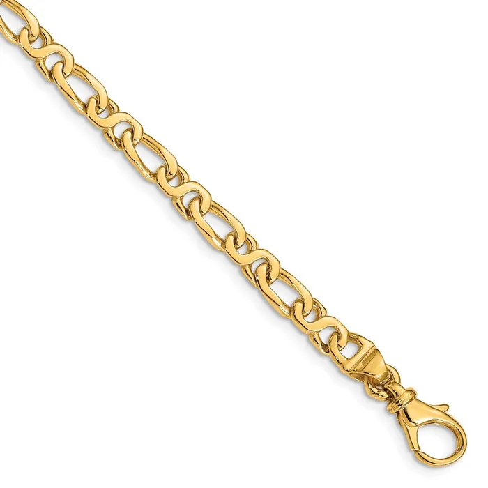 MDS Necklaces Solid 14K Yellow Gold 18 inch 48mm Hand Polished Fancy Link with Fancy Lobster Clasp Chain Necklace MDS Necklaces Solid 14K Yellow Gold 18 inch 48mm Hand Polished Fancy Link with Fancy Lobster Clasp Chain Necklace