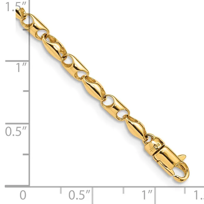MDS Necklaces Solid 14K Yellow Gold 24 inch 31mm Fancy Link with Lobter Clasp Chain Necklace