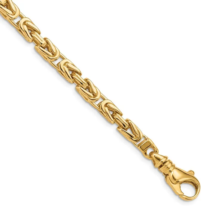 MDS Solid 14K Yellow Gold 20 inch 41mm Hand Polished Byzantine Link with Fancy Lobster Clasp Chain Necklace Necklaces MDS Solid 14K Yellow Gold 20 inch 41mm Hand Polished Byzantine Link with Fancy Lobster Clasp Chain Necklace Necklaces