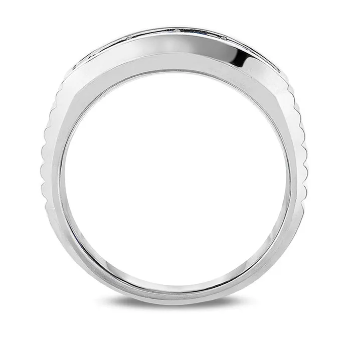 Mens 10 CT TW Natural Diamond Five Stone Anniversary Band in Solid 14K White Gold Goldia Rings Mens 10 CT TW Natural Diamond Five Stone Anniversary Band in Solid 14K White Gold Goldia Rings