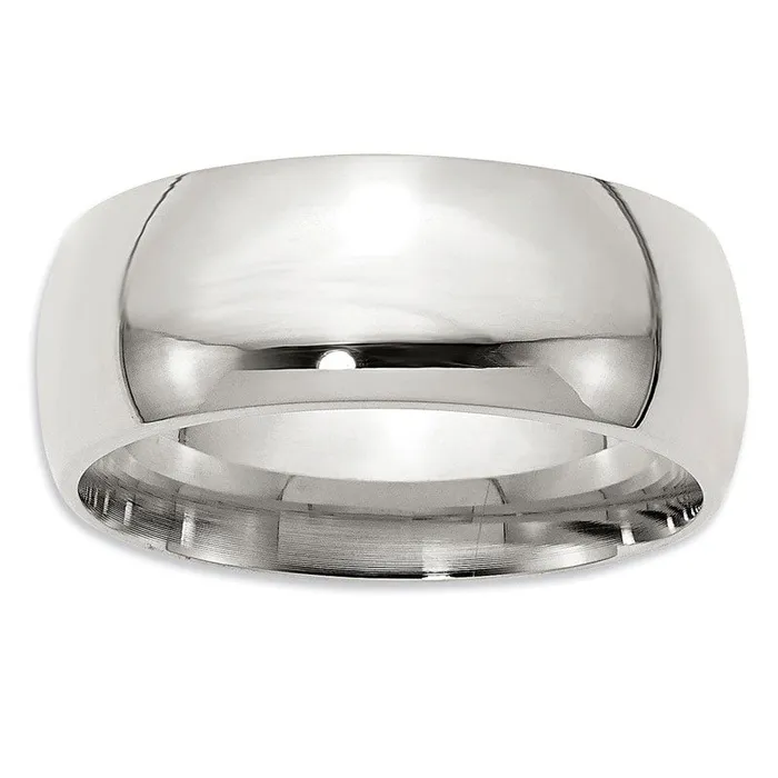 Mens 90mm Comfort Fit Wedding Band in Sterling Silver Goldia Rings
