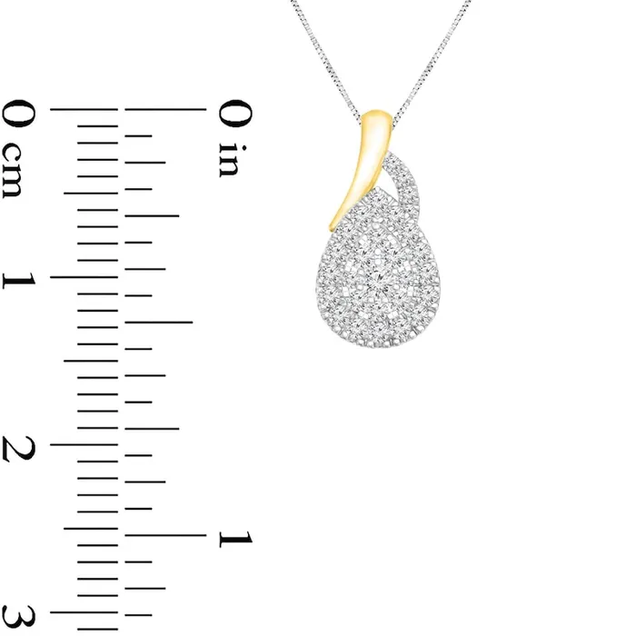 Necklaces 02 CT TW Composite Natural Diamond PearShaped Pendant in 10K TwoTone Gold Goldia Necklaces 02 CT TW Composite Natural Diamond PearShaped Pendant in 10K TwoTone Gold Goldia