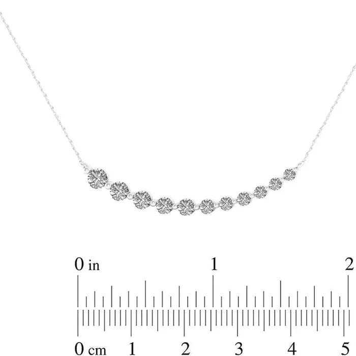 Necklaces 038 CT TW Natural Diamond Curved Bar Necklace in 10K White Gold Goldia Necklaces 038 CT TW Natural Diamond Curved Bar Necklace in 10K White Gold Goldia