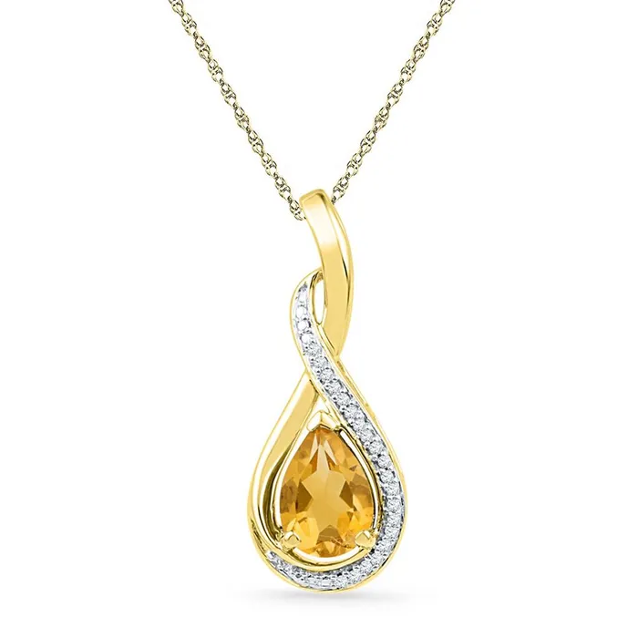 Necklaces 10k Yellow Gold Pear Created Citrine Solitaire Diamond Pendant 1 Cttw gndatlanta Necklaces 10k Yellow Gold Pear Created Citrine Solitaire Diamond Pendant 1 Cttw gndatlanta