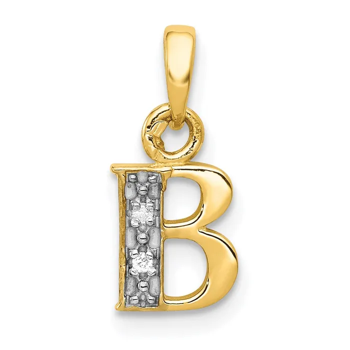 Necklaces 14k and Rhodium Polished 01ct Diamond Initial B Pendant Goldiacom Necklaces 14k and Rhodium Polished 01ct Diamond Initial B Pendant Goldiacom