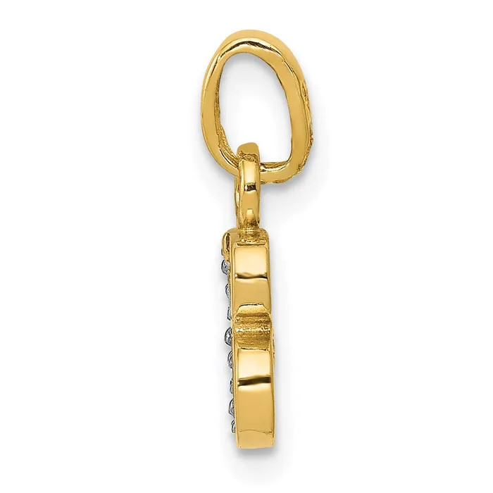 Necklaces 14k and Rhodium Polished 01ct Diamond Initial B Pendant Goldiacom