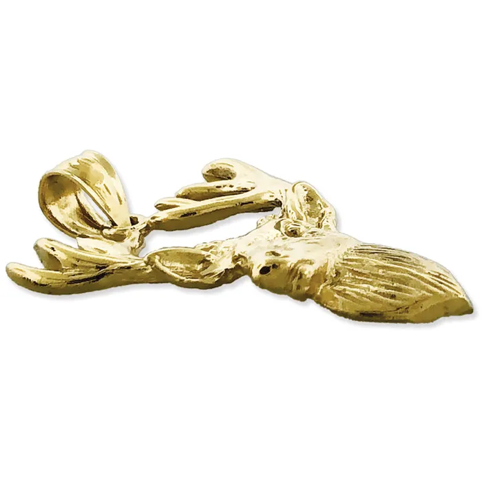 Necklaces 14K Gold Deer Head with Antlers Pendant Goldia