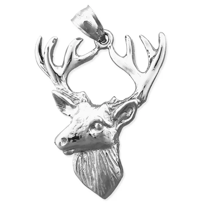 Necklaces 14K Gold Deer Head with Antlers Pendant Goldia