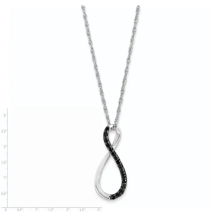 Necklaces 14K White Gold Black Real Diamond Necklace Goldia