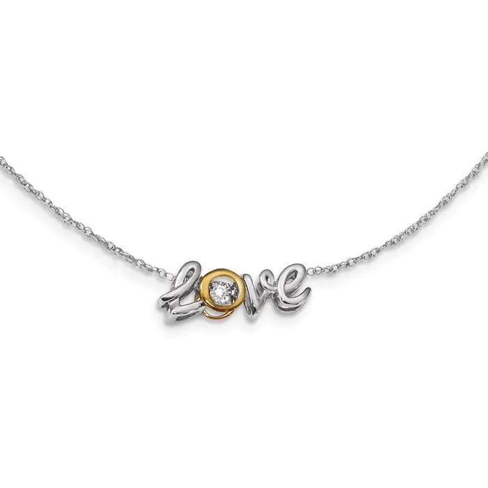 Necklaces 14k WhiteYellow Gold Love Vibrant Real Diamond 18in Necklace Goldia Necklaces 14k WhiteYellow Gold Love Vibrant Real Diamond 18in Necklace Goldia