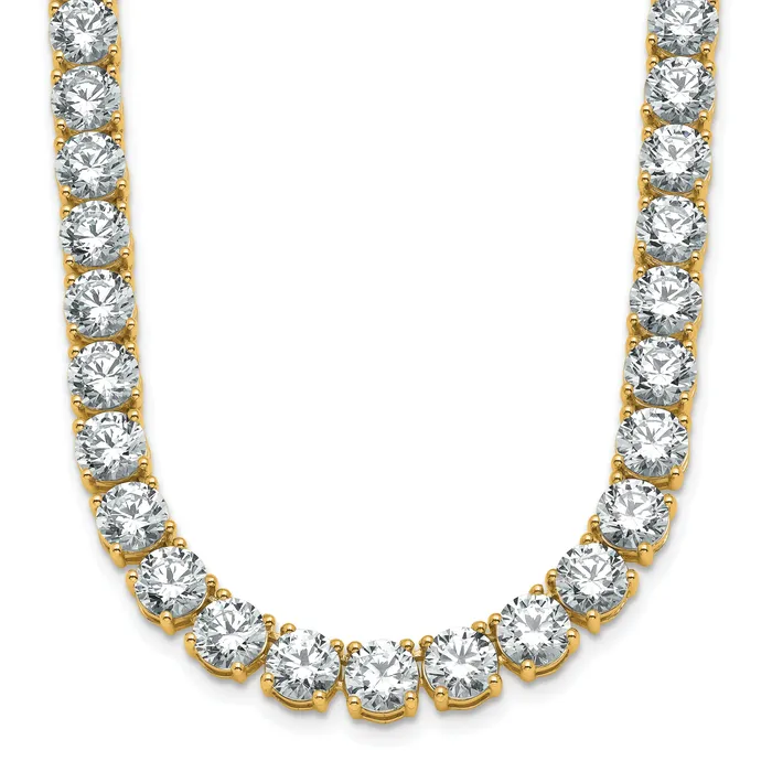 Necklaces 14k Yellow Gold 49 Ct Lab Grown Diamond VSSI G Round 20 inch Straight Tennis Necklace Goldia Necklaces 14k Yellow Gold 49 Ct Lab Grown Diamond VSSI G Round 20 inch Straight Tennis Necklace Goldia