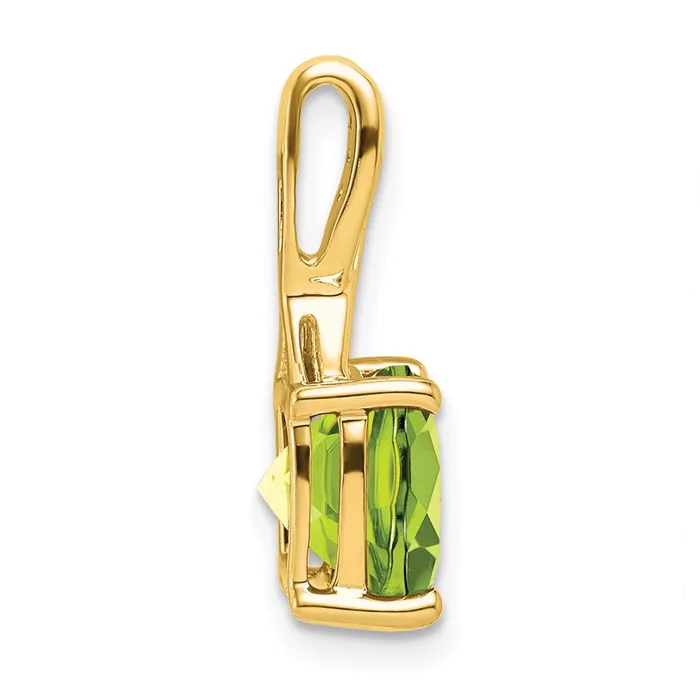 Necklaces 14K Yellow Gold Cushion Peridot and Real Diamond Pendant Goldia