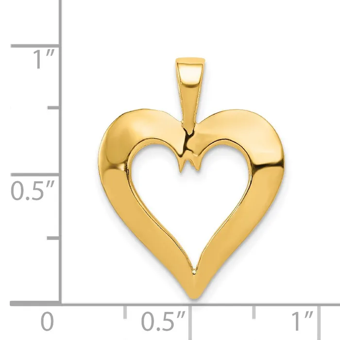 Necklaces 14k Yellow Gold Polished Heart Pendant Goldia
