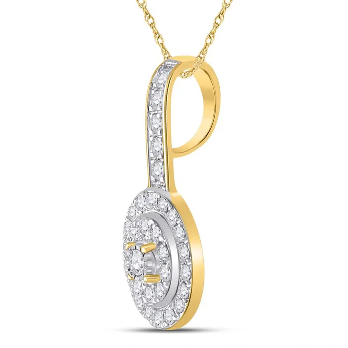 Necklaces gndatlanta 10k Yellow Gold Round Diamond Fashion Pendant 13 Cttw