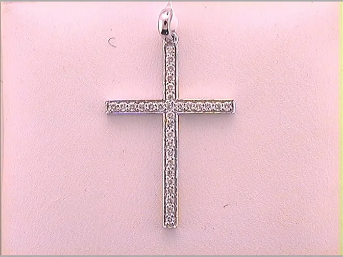 Necklaces gndatlanta 14k White Gold Round Diamond Religious Cross Pendant 14 Cttw Necklaces gndatlanta 14k White Gold Round Diamond Religious Cross Pendant 14 Cttw