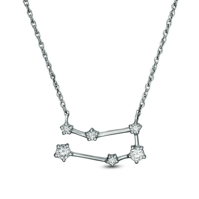 Necklaces Goldia 02 CT TW Natural Diamond Gemini Constellation Necklace in Sterling Silver Necklaces Goldia 02 CT TW Natural Diamond Gemini Constellation Necklace in Sterling Silver