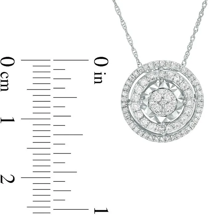 Necklaces Goldia 05 CT TW Composite Natural Diamond Double Frame Pendant in 10K White Gold Necklaces Goldia 05 CT TW Composite Natural Diamond Double Frame Pendant in 10K White Gold