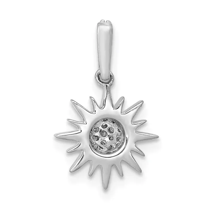 Necklaces Goldia 14k White Gold 110ct Real Diamond Fancy Sun Pendant