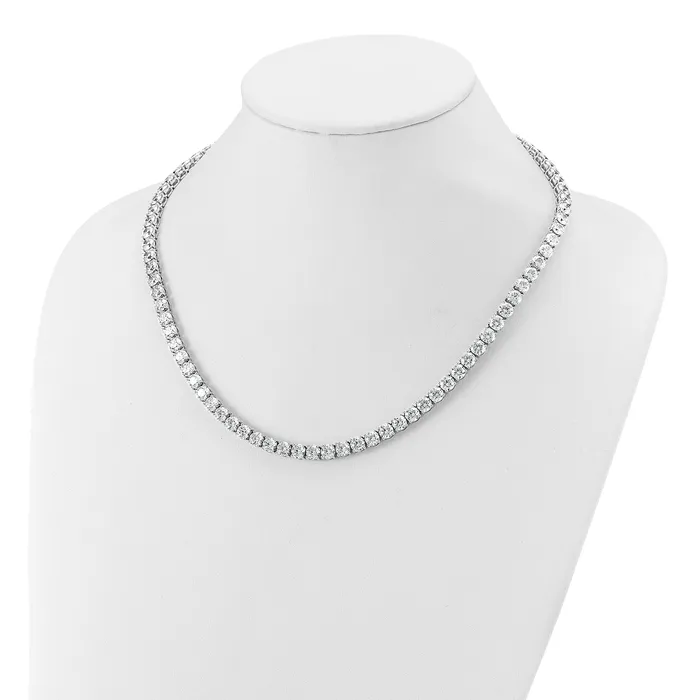 Necklaces Goldia 14k White Gold 56 14 Ct Lab Grown Diamond VSSI G Round 18 inch Straight Tennis Necklace