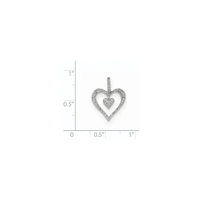 Necklaces Goldia 14K White Gold Polished Real Diamond Heart Pendant