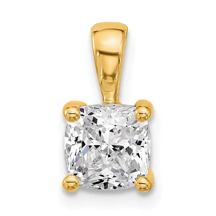 Necklaces Goldia 14k Yellow Gold 1 12 Ct Lab Grown Diamond VSSI G Cushion Four Prong Pendant Necklaces Goldia 14k Yellow Gold 1 12 Ct Lab Grown Diamond VSSI G Cushion Four Prong Pendant