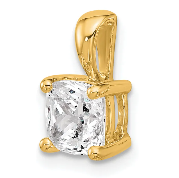 Necklaces Goldia 14k Yellow Gold 1 12 Ct Lab Grown Diamond VSSI G Cushion Four Prong Pendant