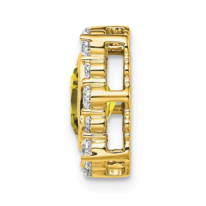Necklaces Goldia 14k Yellow Gold 12 Ct Lab Grown Diamond VSSI G and Lab Created Sapphire Square Chain Slide Pendant