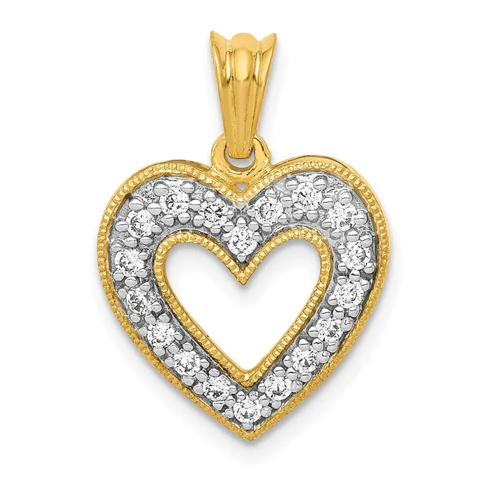 Necklaces Goldia 14K Yellow Gold 14ct Real Diamond Heart Pendant