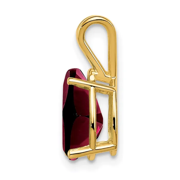 Necklaces Goldia 14K Yellow Gold 10x7mm Pear Garnet Checker pendant