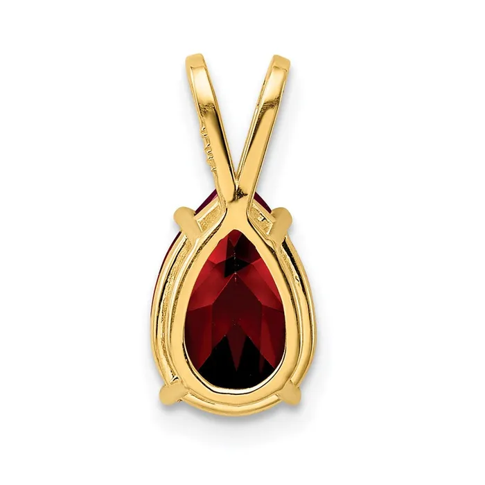 Necklaces Goldia 14K Yellow Gold 10x7mm Pear Garnet Checker pendant